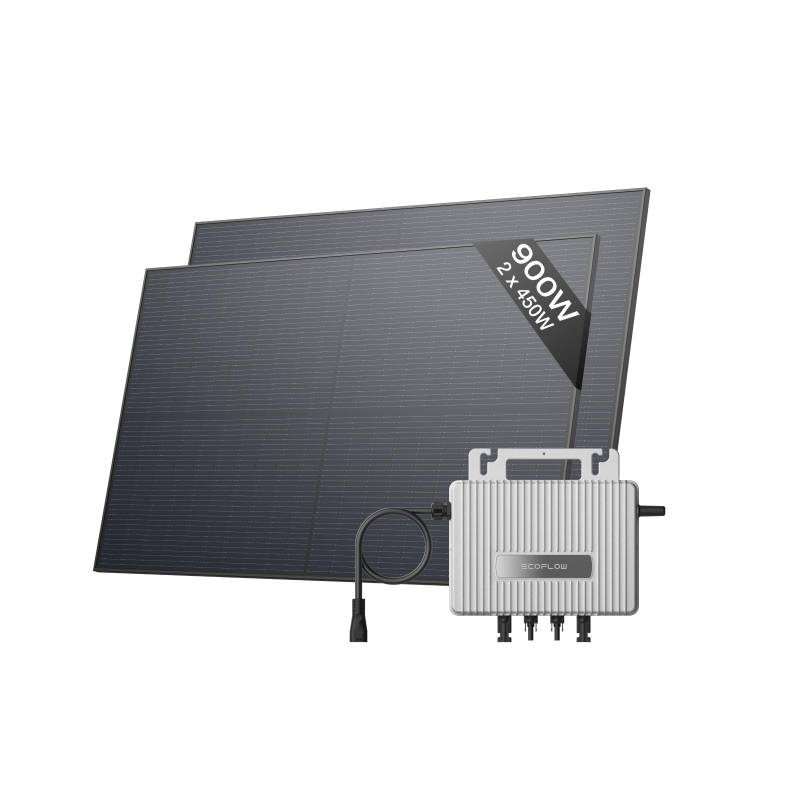ECOFLOW STREAM Balkonkraftwerk Basic Kit 0% VAT, 800 W Mikro-Wechselrichter, 2 × 450 W PV Solarpanels, WLAN & App-Steuerung für Balkon, Garten, Dach, Wandmontage von EF ECOFLOW