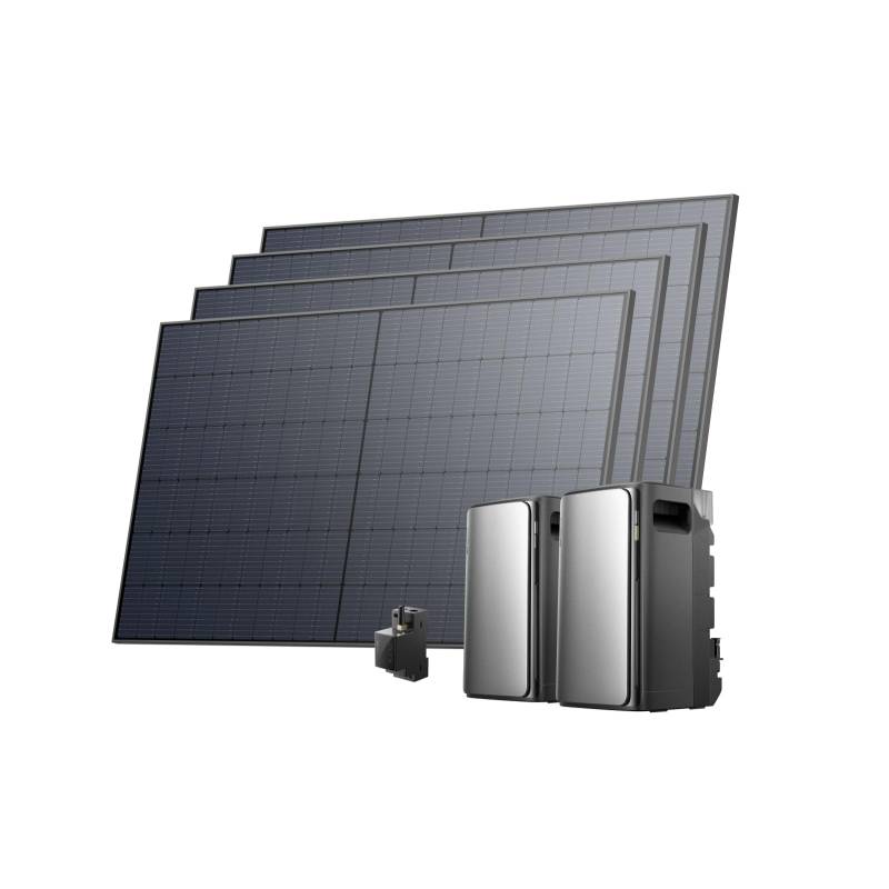ECOFLOW STREAM Ultra und AC Pro 3,84kWh, Balkonkraftwerk mit Speicher 2080W, Komplettset mit 4x 520W Solarpanel, 2300W Dual AC, bis zu 21kWh Kapazität, Smart AI, Plug&Play von EF ECOFLOW