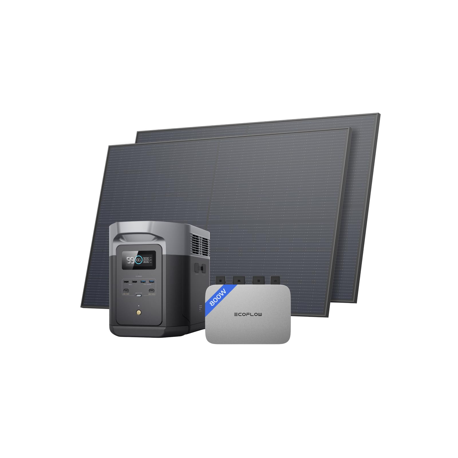 EcoFlow PowerStream Balkonkraftwerk 0% VAT, WiFi netzgekoppelter Mikro-Wechselrichter 800W, 450W Rigid Solarpanels × 2, Delta 2 Max tragbare Powerstation, App-Steuerung, für Zuhause, Camping EcoFlow PowerStream Balkonkraftwerk 0% VAT, WiFi netzgekoppelter Mikro-Wechselrichter 800W, 450W Rigid Solarpanels × 2, Delta 2 Max tragbare Powerstation, App-Steuerung, für Zuhause, Camping von EF ECOFLOW