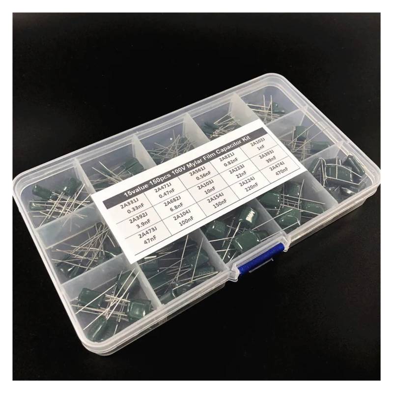 15Value 150pcs capacitor kit 100V 2A331J to 2A474J Polyester Film capacitor Assorted Kit EFDSVUHE von EFDSVUHE