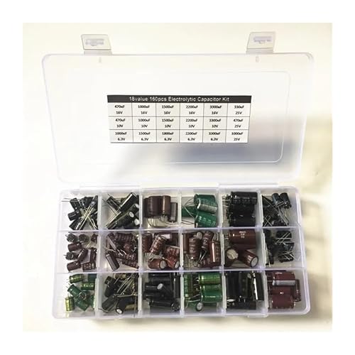 18value 160pcs 6.3V 10V 16V 25V 330uF 470uF 1000uF 1500uF 1800uF 2200F 3300uF capacitor kit Aluminum Electrolytic Capacitors EFDSVUHE von EFDSVUHE