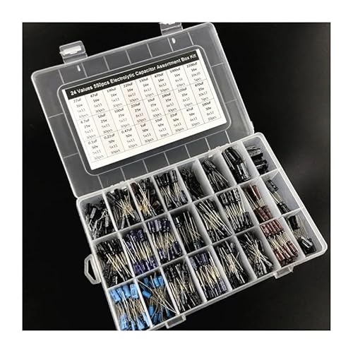 24 values 550pcs 16V/25V/35/50V (0.1uF to 2200uF) mix Electrolytic capacitor Assorted kit with storage box EFDSVUHE von EFDSVUHE