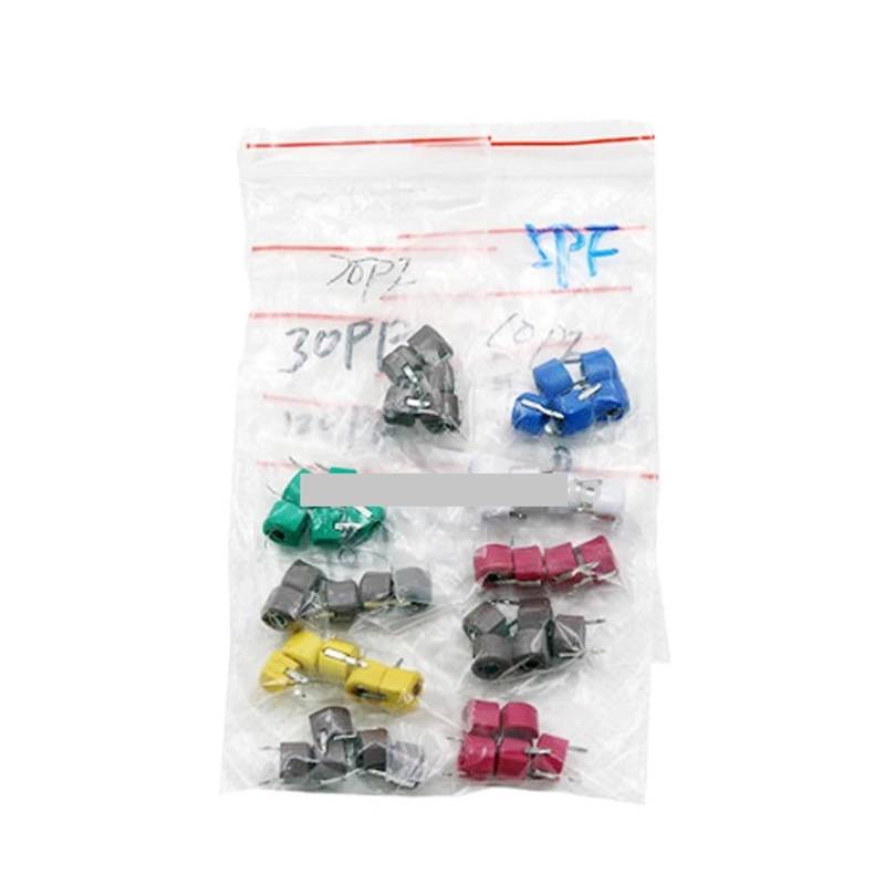 EFDSVUHE 45pcs Variable Trimmer Capacitor Assorted Kit JML06 5pf 10pf 20pf 30pf 40pf 50pf 60pf 70pf 120pf Adjustable capacitors Set Pack von EFDSVUHE