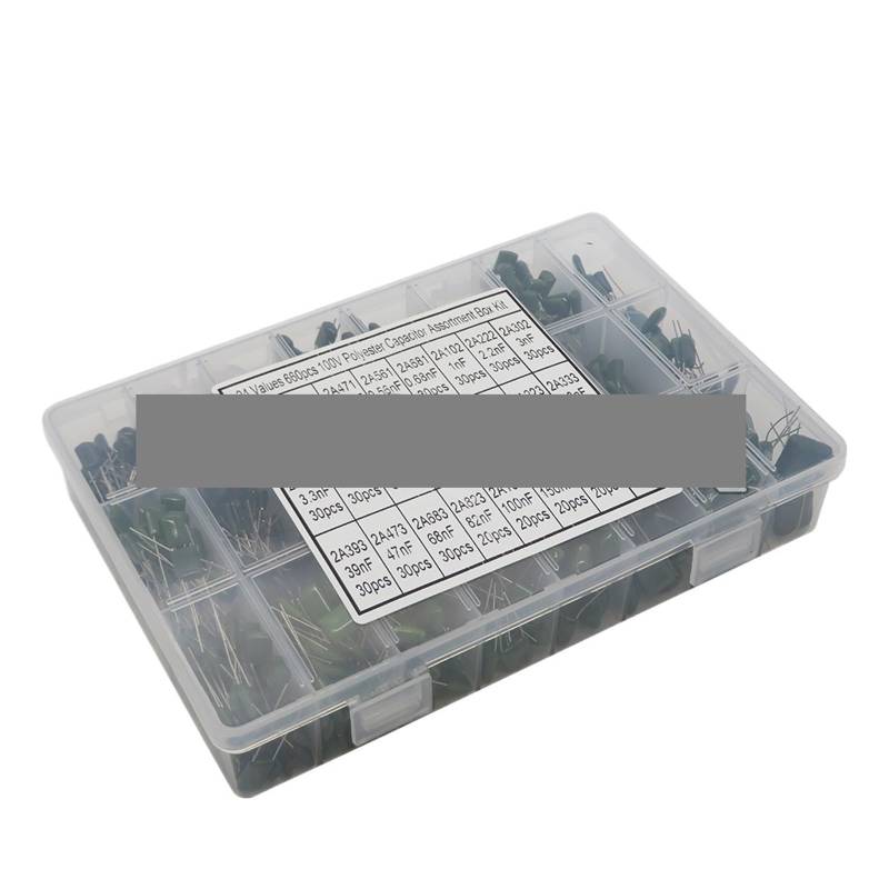 EFDSVUHE 660PCS/lot 24Value Capacitor Kit 100V 2A221J to 2A474J Polyester Film Capacitor Assorted Kit 0.47nF 0.68nF 1nF 2.2nF Capacitors von EFDSVUHE