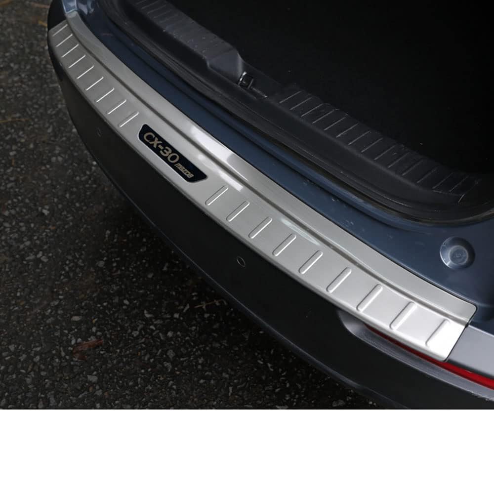 Auto Edelstahl Ladekantenschutz für Mazda CX30 Heckschutzplatte Kofferraum Kantenschutz Anti-Kratz Lackschutzfolie,normal-C von EFEMIR