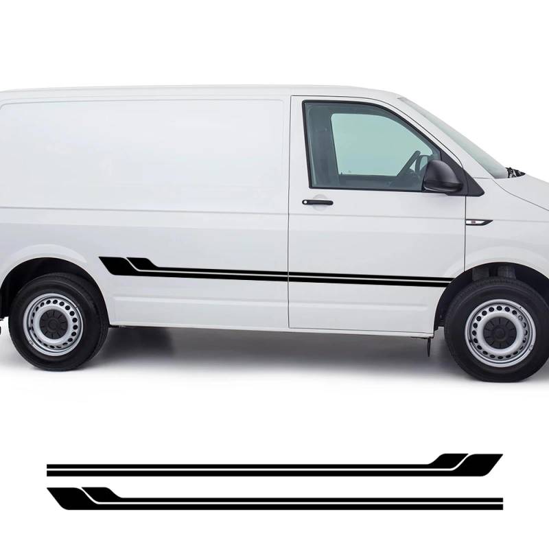 2 STÜCKE Auto Beide Seite Körper Dekor Aufkleber Vinyl Grafik Film Aufkleber Auto Außenzubehör, für V = W Transporter T4 T5 T6 Schwarz von EGDSIHAE
