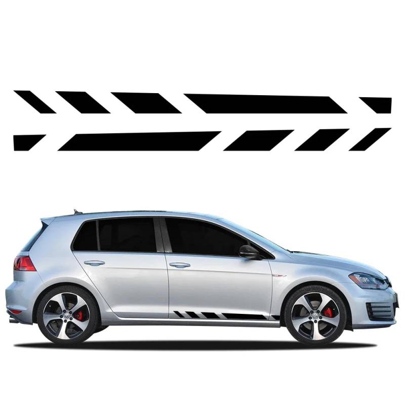2 STÜCKE Auto Tür Seite Aufkleber Vinyl Racing Style Aufkleber Auto Zubehör, für V = W Golf 8 7 5 4 6 GTI MK8 MK7 MK5 MK6 MK4 Mattschwarz von EGDSIHAE