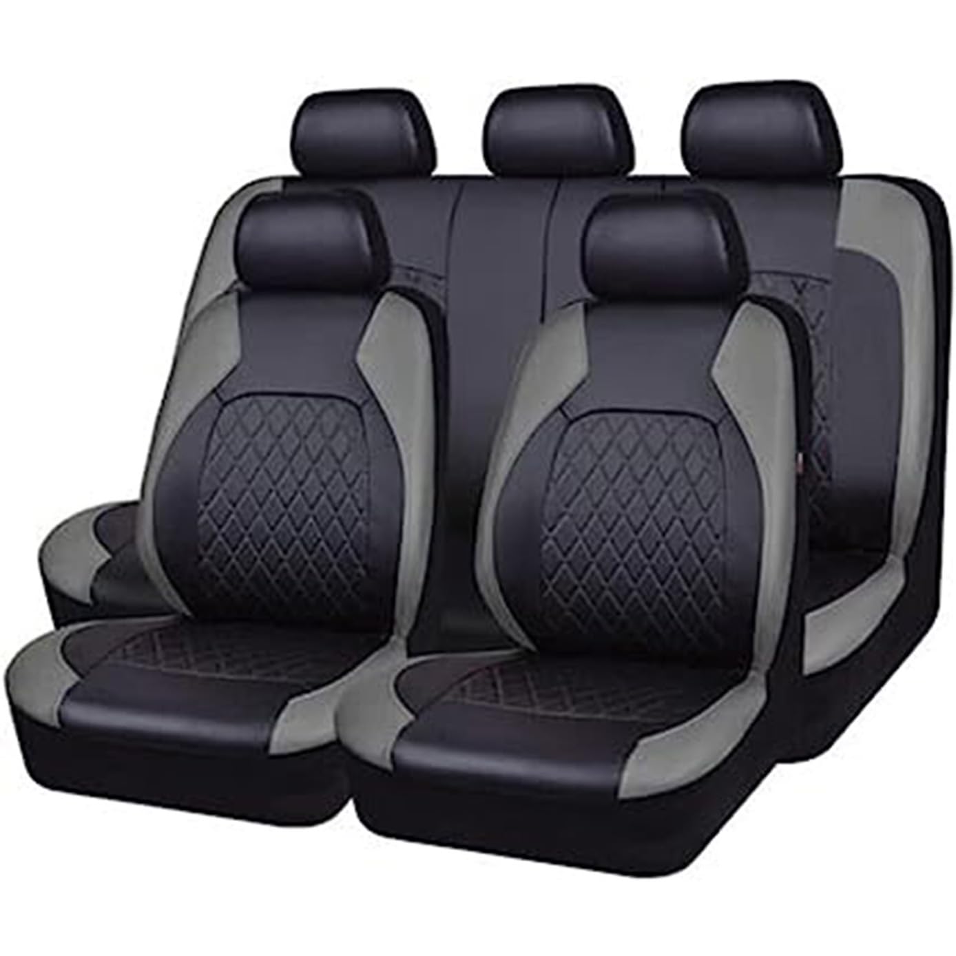 EGNIAN Leder Autositzbezüge Sets für Ford Focus Combi Esate Mk4 Mk3 Mk2 HN/HP C5/C6 BK/BL DA3 NA NA3 NA2 NA1 2005-2025, Allwetter Wasserdicht, Bequem Sitzkissen Innenraum Zubehör,Grey von EGNIAN