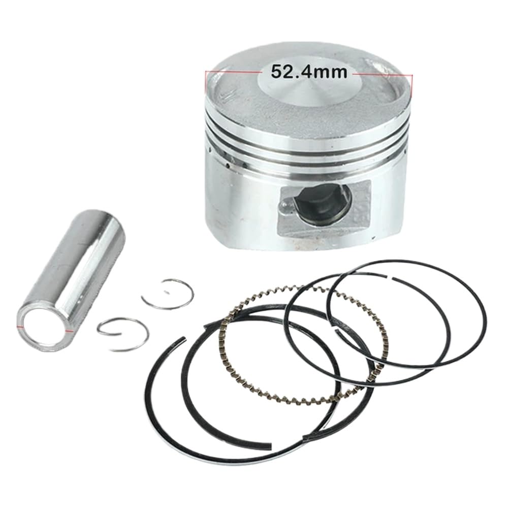 52,4-mm-Kolbensatz mit 14-mm-Stift, kompatibel mit Lifan 125cc-Luft-Ölkühlung-Horizontalmotoren Kompatibel mit Dirt Pit Bike ATV Quad-Teile 52,4-mm-Kolbensatz mit 14-mm-Stift, kompatibel mit Lifan 125cc-Luft-Ölkühlung-Horizontalmotoren Kompatibel mit Dirt Pit Bike ATV Quad-Teile von EGRMZ