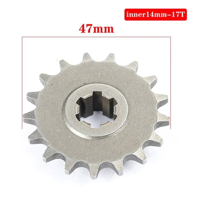 Universal 25H T8F Getrieberitzel vorne 11 14 17 20T kompatibel mit 47cc, Moto Dirt Pit Bikes und Mopeds 20 Zahnritzel(T8F 17T) von EGRMZ