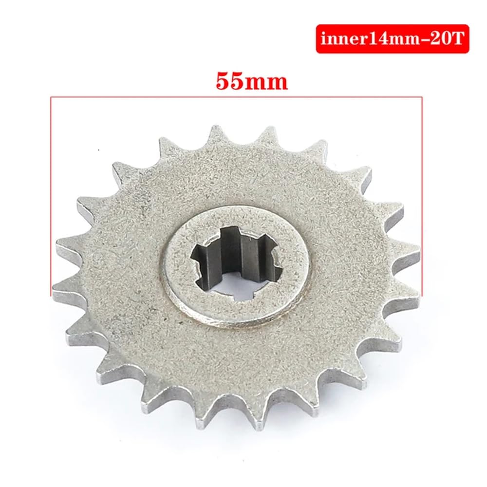 Universal 25H T8F Getrieberitzel vorne 11 14 17 20T kompatibel mit 47cc, Moto Dirt Pit Bikes und Mopeds 20 Zahnritzel(T8F 20T) von EGRMZ