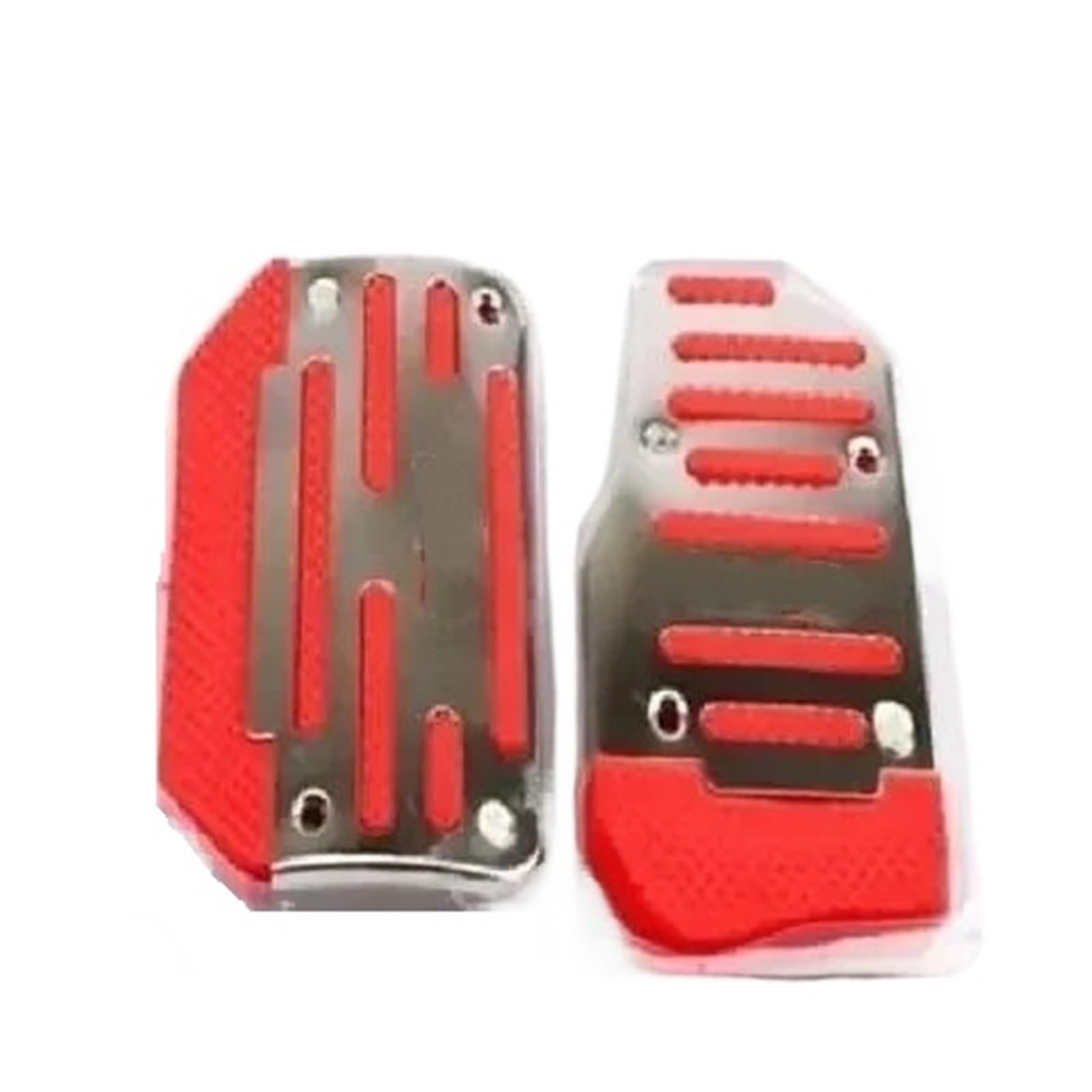 Fußablage Platte 1 Set von 2/3 stücke Automotive Gaspedal Aluminium Legierung Bremspedal Automatische Und Manuelle Pedal Bremspedalabdeckung(Automatic red) von EGUIAS