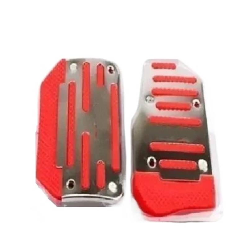 Fußablage Platte 1 Set von 2/3 stücke Automotive Gaspedal Aluminium Legierung Bremspedal Automatische Und Manuelle Pedal Bremspedalabdeckung(Automatic red) von EGUIAS