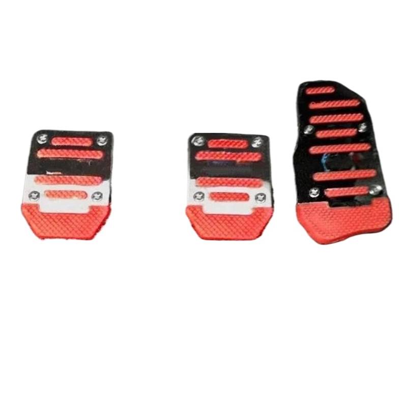 Fußablage Platte 1 Set von 2/3 stücke Automotive Gaspedal Aluminium Legierung Bremspedal Automatische Und Manuelle Pedal Bremspedalabdeckung(Manual red) von EGUIAS