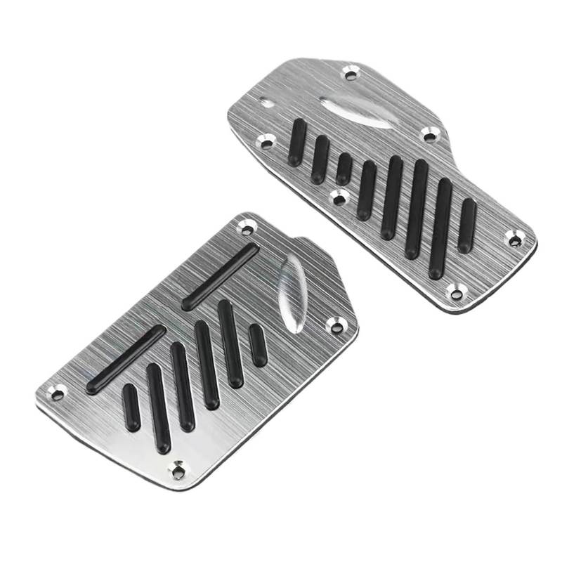 Fußablage Platte 2/3 stücke Universal Nicht-Slip Aluminium Manuelle Übertragung Auto Pedal Abdeckung Set Kit Pedali Bremspedalabdeckung(Automatic Black) von EGUIAS