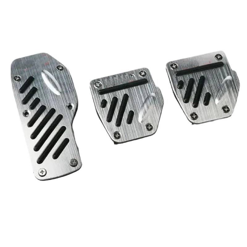 Fußablage Platte 2/3 stücke Universal Nicht-Slip Aluminium Manuelle Übertragung Auto Pedal Abdeckung Set Kit Pedali Bremspedalabdeckung(Manual Black) von EGUIAS
