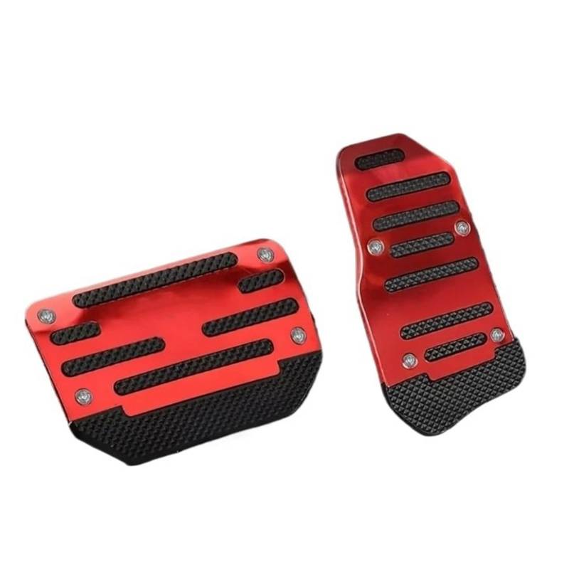 Fußablage Platte 2 stücke Auto Pedal Pads Bremspedal Pad Abdeckungen Ersatz Kit Nicht-Slip Fuß Pedal Abdeckungen Set Bremspedalabdeckung(Red) von EGUIAS