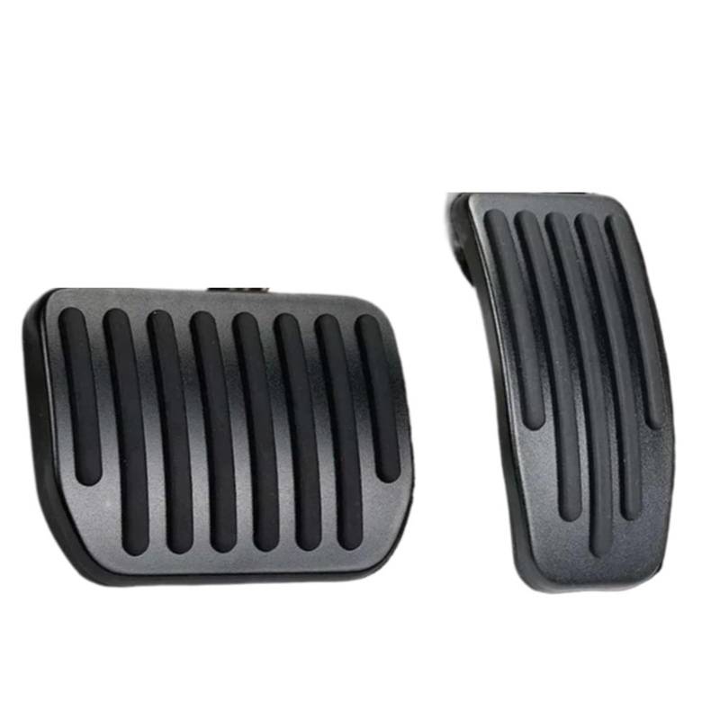 Fußablage Platte 2 stücke Fit Für Tesla Modell Y 2021-2023 Modell 3 Highland 2024 Aluminium Legierung Bremse Accelerator Fuß Pedal Abdeckung Bremspedalabdeckung(Black Color) von EGUIAS