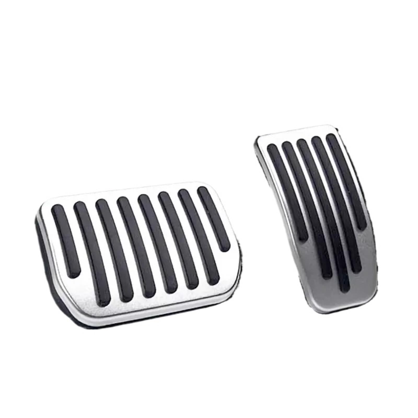 Fußablage Platte 2 stücke Fit Für Tesla Modell Y 2021-2023 Modell 3 Highland 2024 Aluminium Legierung Bremse Accelerator Fuß Pedal Abdeckung Bremspedalabdeckung(Silver Color) von EGUIAS
