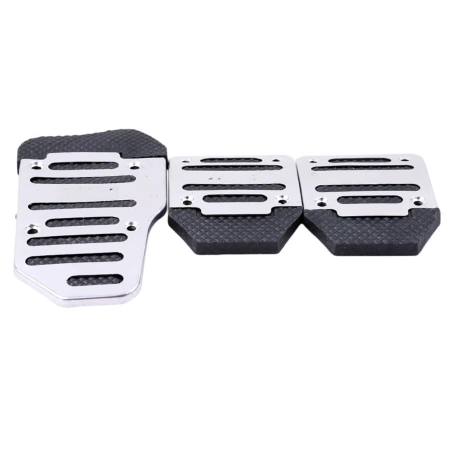 Fußablage Platte 3Pcs Fuß Pedal Abdeckung Set Universal Aluminium Legierung Fuß Pedal Pad Kit Zubehör Bremspedalabdeckung(Silver) von EGUIAS