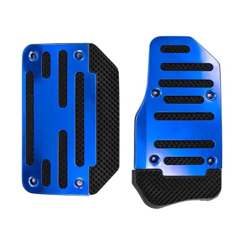 Fußablage Platte Auto 2 stücke Aluminium Automatische Übertragung Fuß Gas Pedal Set Kraftstoff Pedal Pedale Abdeckung Bremspedalabdeckung(Blue) von EGUIAS