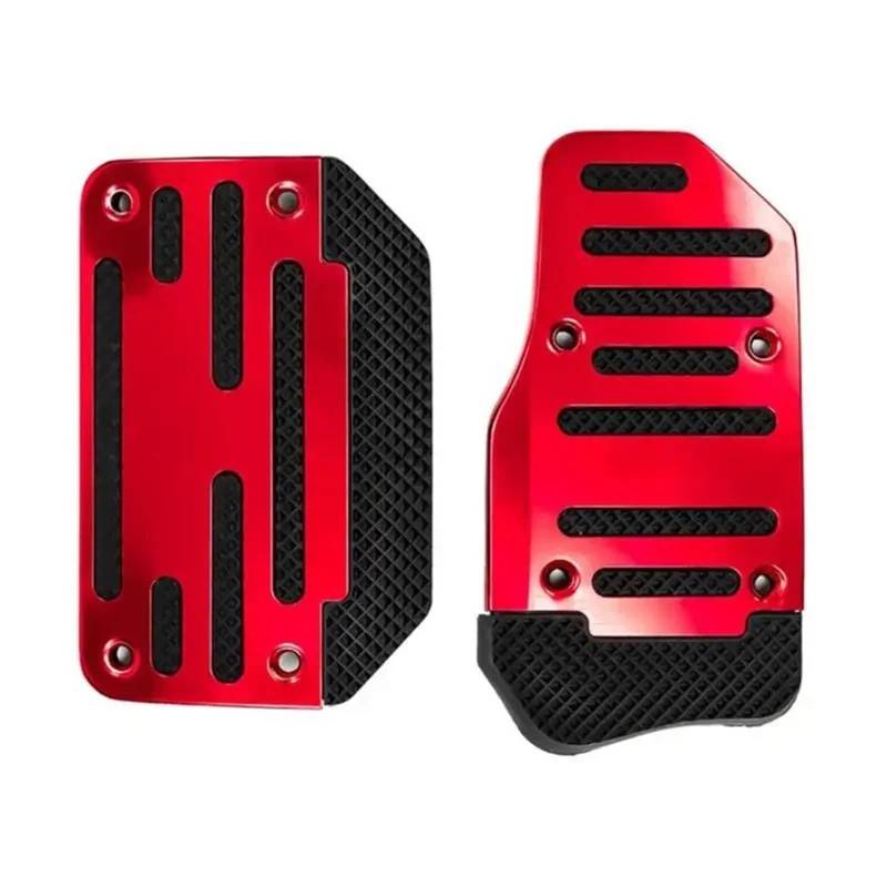 Fußablage Platte Auto 2 stücke Aluminium Automatische Übertragung Fuß Gas Pedal Set Kraftstoff Pedal Pedale Abdeckung Bremspedalabdeckung(Red) von EGUIAS