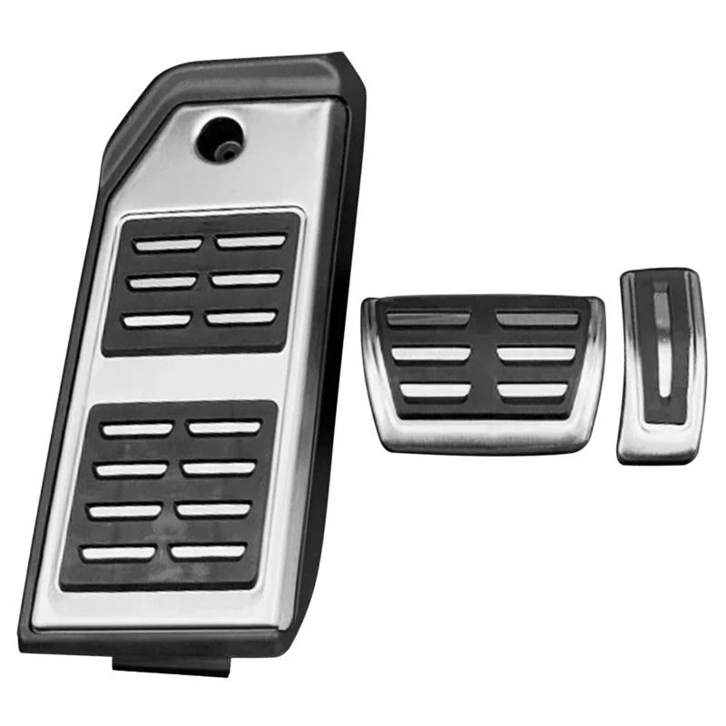 Fußablage Platte Bremsfußstützenpedale Passend für Audi Q7 SQ7 Q8 (2007-2020) Passend für Porsche Cayenne 2007-2020 Bremspedalabdeckung(Style 2 AT 3PCS) von EGUIAS