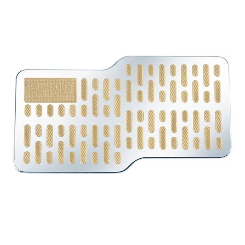 Fußablage Platte Edelstahl Auto Verschleiß-beständig Pedal Verdickt Pedal Board Haupt Cab Metall Fuß Matte Bremspedalabdeckung(Beige) von EGUIAS