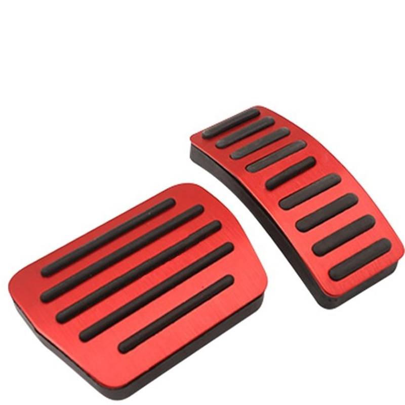 Fußablage Platte Fit für Chery Omoda 5 C5 FX 2022 2023 2024 Aluminium Auto Fuß Gaspedal Bremspedale Bremspedalabdeckung(AT Red) von EGUIAS