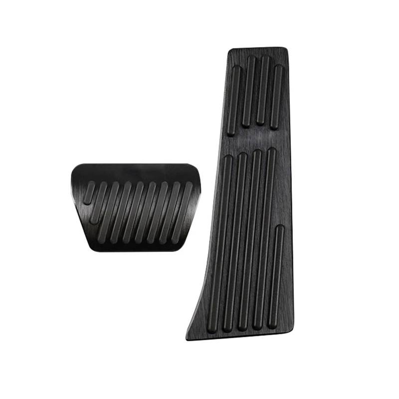 Fußablage Platte Passend für BMW IX5 IX 2021 2022 2023 2024 Autopedale Abdeckung Rutschfestes Pad Aluminiumzubehör Bremspedalabdeckung(AT Black 2pcs) von EGUIAS