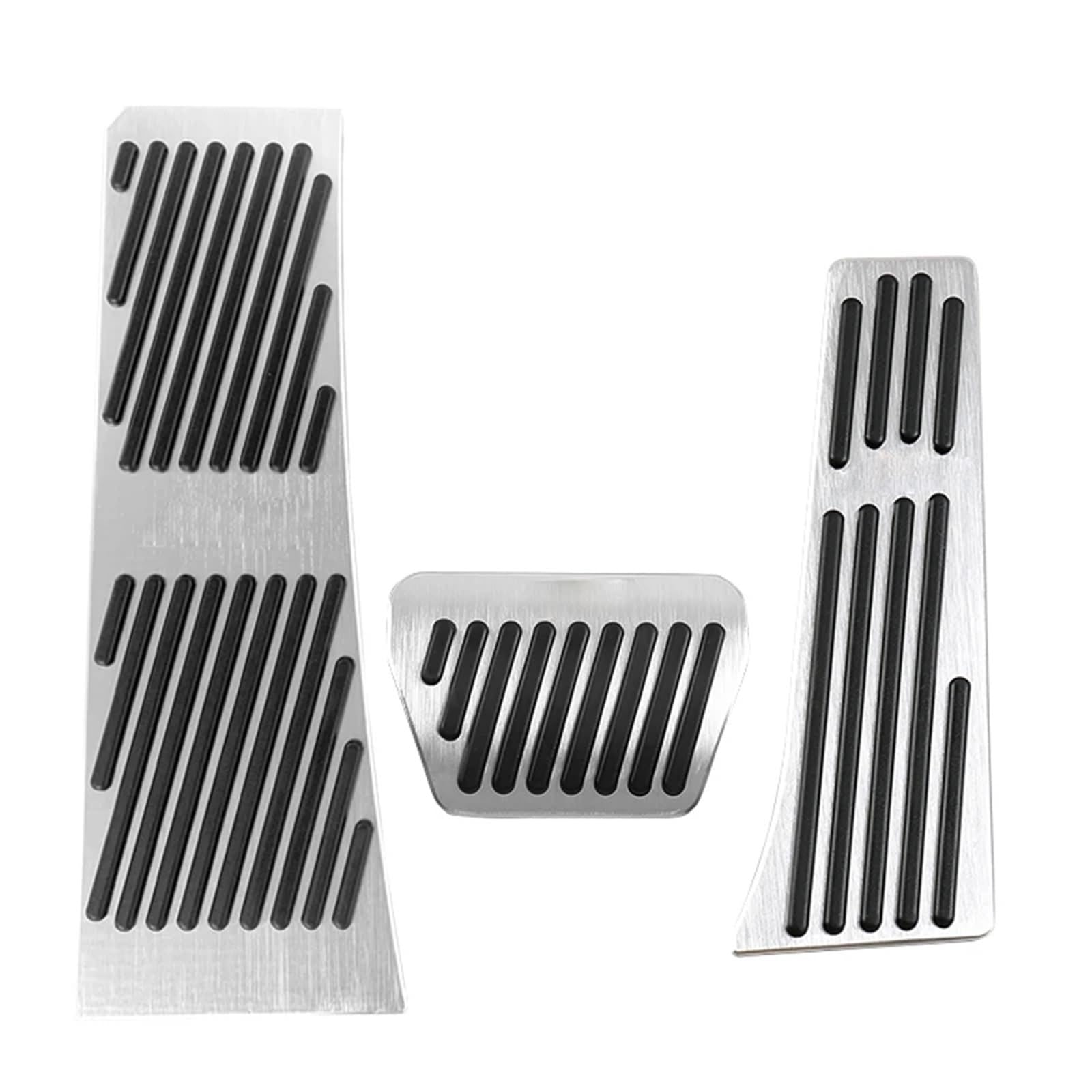 Fußablage Platte Passend für BMW IX5 IX 2021 2022 2023 2024 Autopedale Abdeckung Rutschfestes Pad Aluminiumzubehör Bremspedalabdeckung(Rest AT Silver 3pcs) von EGUIAS