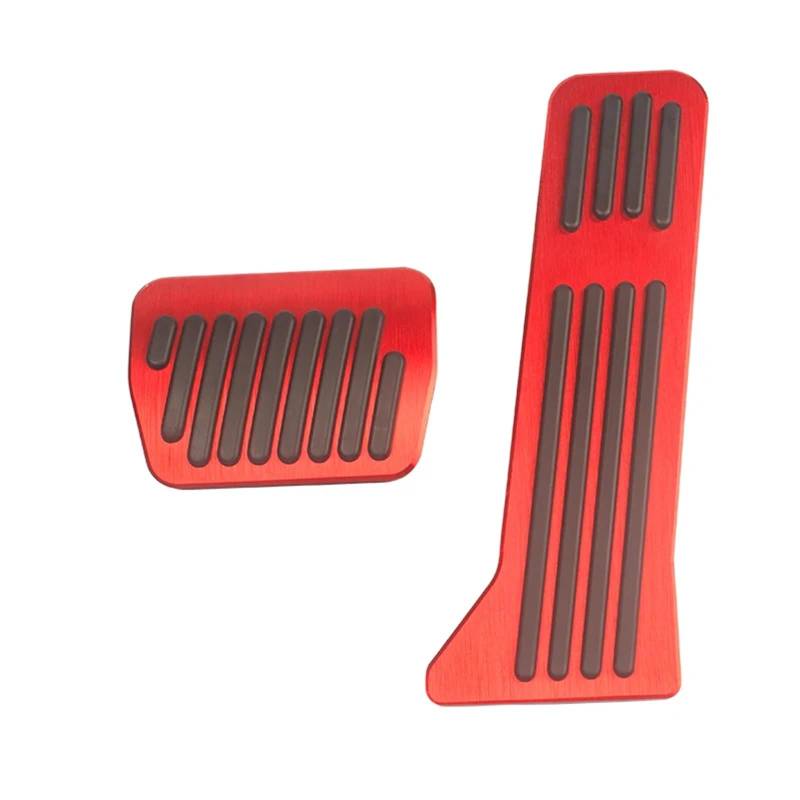 Fußablage Platte Passend für Mazda 2 3 6 Dome BM GL GJ CX-5 CX5 KE KF CX3 CX-3 CX7 CX-7 CX-8 CX8 CX9 CX-9 Auto-Pedalauflage Bremspedalabdeckung(AT 2pcs Red) von EGUIAS