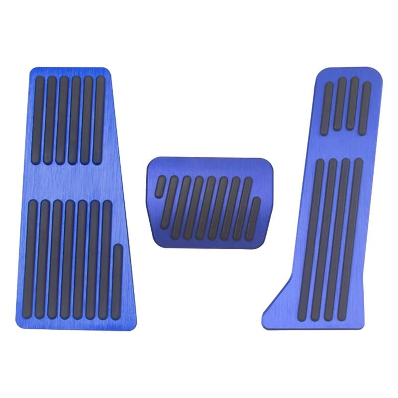 Fußablage Platte Passend für Mazda 2 3 6 Dome BM GL GJ CX-5 CX5 KE KF CX3 CX-3 CX7 CX-7 CX-8 CX8 CX9 CX-9 Auto-Pedalauflage Bremspedalabdeckung(LHD AT 3pcs Blue) von EGUIAS