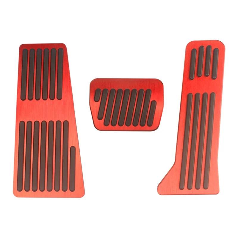 Fußablage Platte Passend für Mazda 2 3 6 Dome BM GL GJ CX-5 CX5 KE KF CX3 CX-3 CX7 CX-7 CX-8 CX8 CX9 CX-9 Auto-Pedalauflage Bremspedalabdeckung(LHD AT 3pcs Red) von EGUIAS