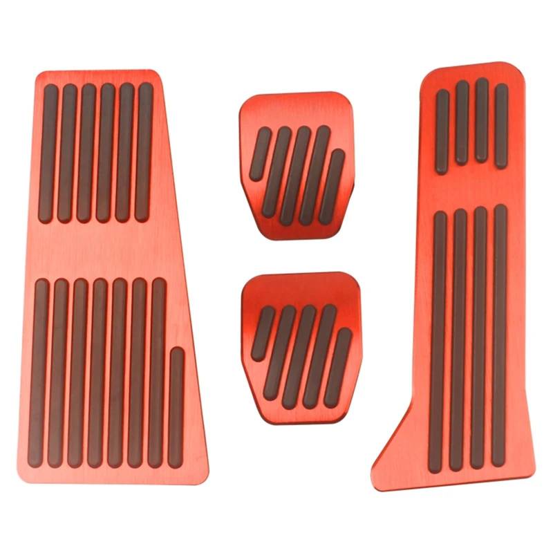 Fußablage Platte Passend für Mazda 2 3 6 Dome BM GL GJ CX-5 CX5 KE KF CX3 CX-3 CX7 CX-7 CX-8 CX8 CX9 CX-9 Auto-Pedalauflage Bremspedalabdeckung(LHD MT 4pcs Red) von EGUIAS