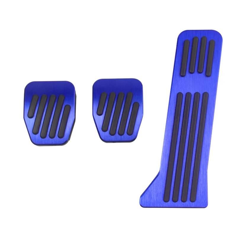 Fußablage Platte Passend für Mazda 2 3 6 Dome BM GL GJ CX-5 CX5 KE KF CX3 CX-3 CX7 CX-7 CX-8 CX8 CX9 CX-9 Auto-Pedalauflage Bremspedalabdeckung(MT 3pcs Blue) von EGUIAS