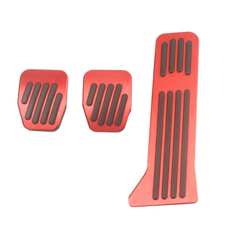 Fußablage Platte Passend für Mazda 2 3 6 Dome BM GL GJ CX-5 CX5 KE KF CX3 CX-3 CX7 CX-7 CX-8 CX8 CX9 CX-9 Auto-Pedalauflage Bremspedalabdeckung(MT 3pcs Red) von EGUIAS