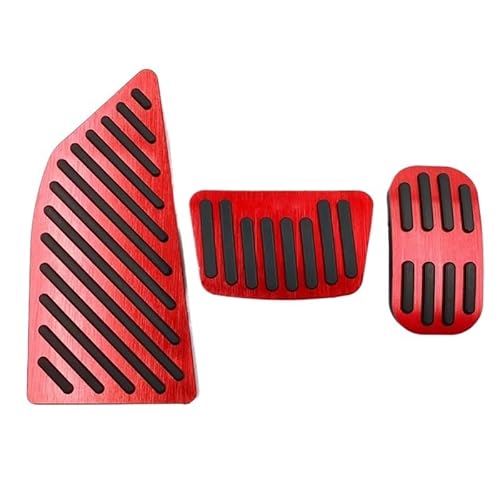 Fußablage Platte Passend für Toyota C-HR CHR 2016 2017 2018 2019 2020 2021 2022 2023 Auto-Pedalauflage Bremspedalabdeckung(AT 3pcs Red) von EGUIAS