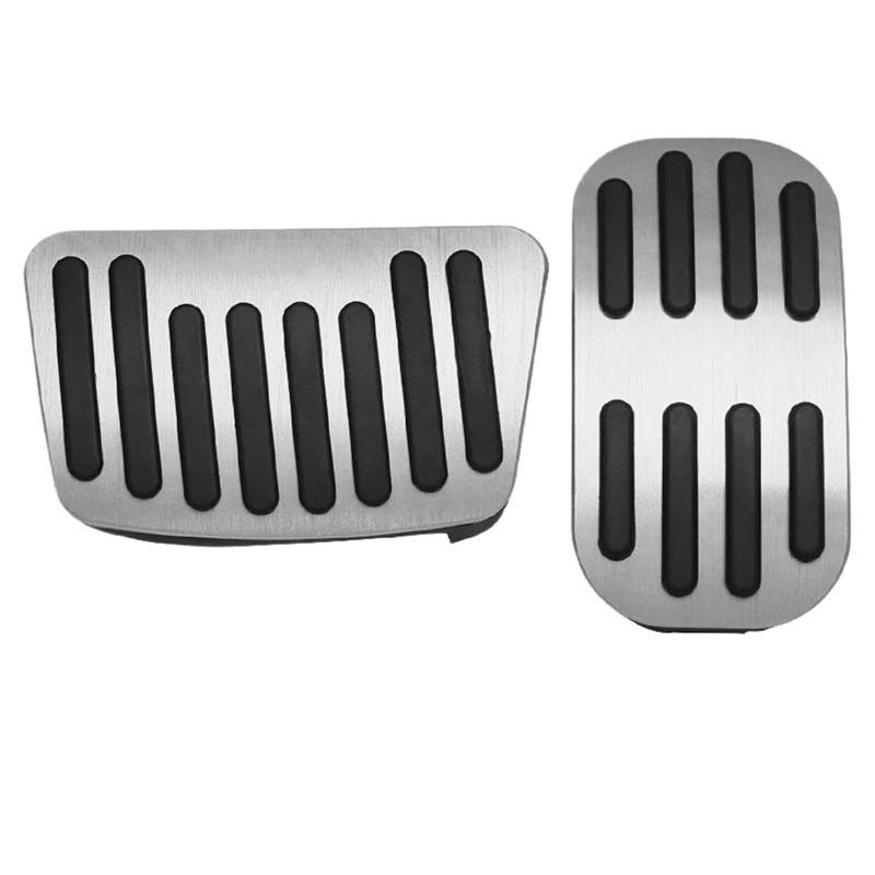 Fußablage Platte Passend für Toyota Corolla Cross XG10 2021–2024 2025 Hybridauto-Fußstützenpedale Bremspedalabdeckung(AT 2PCS Silver) von EGUIAS