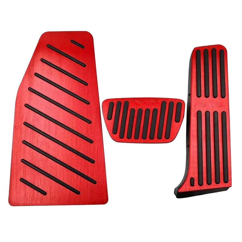 Fußablage Platte Passend für Toyota RAV4 XA50 Hybrid 2019 2020 2021 2022 2023 2024 Auto-Gas-Bremspedal-Pedalabdeckung Bremspedalabdeckung(3pcs Red) von EGUIAS