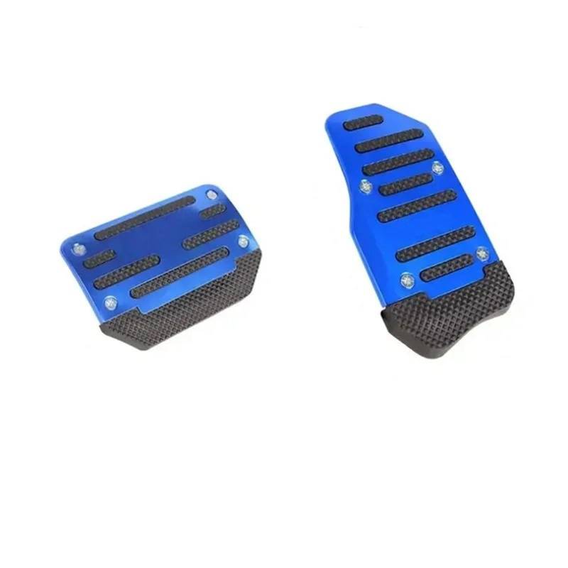 Fußablage Platte Universal Anti-Rutsch Aluminium Schaltgetriebe Auto Pedal Cover Set Kit Pedali Bremspedalabdeckung(Automatic-Blue) von EGUIAS