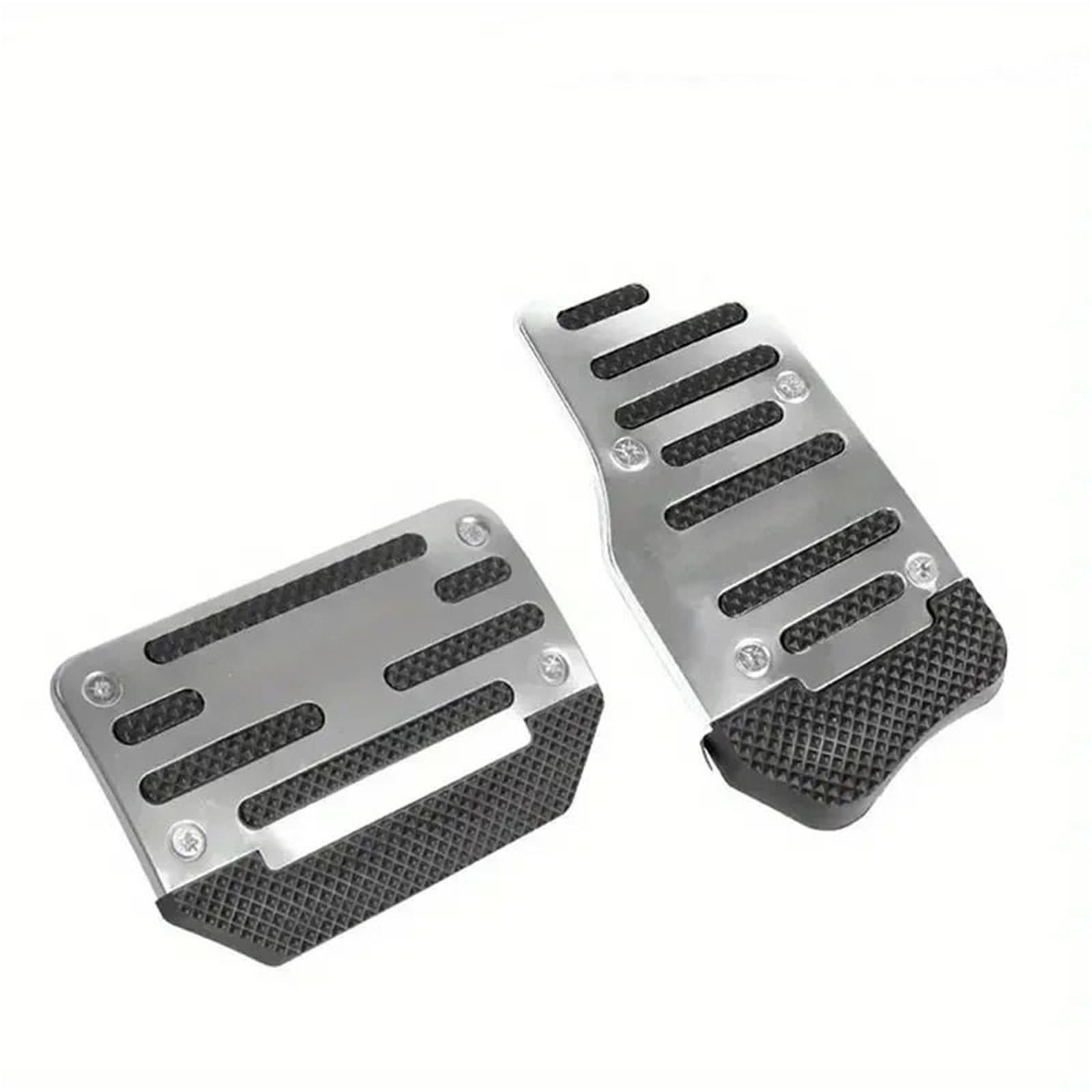 Fußablage Platte Universal Anti-Rutsch Aluminium Schaltgetriebe Auto Pedal Cover Set Kit Pedali Bremspedalabdeckung(Automatic-Silvery) von EGUIAS