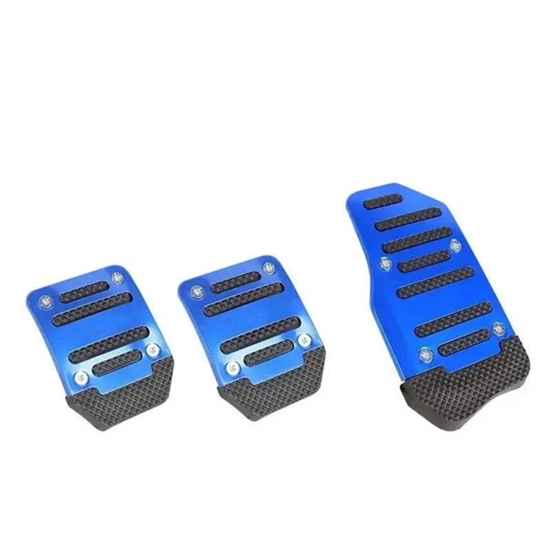 Fußablage Platte Universal Anti-Rutsch Aluminium Schaltgetriebe Auto Pedal Cover Set Kit Pedali Bremspedalabdeckung(Manual-Blue) von EGUIAS