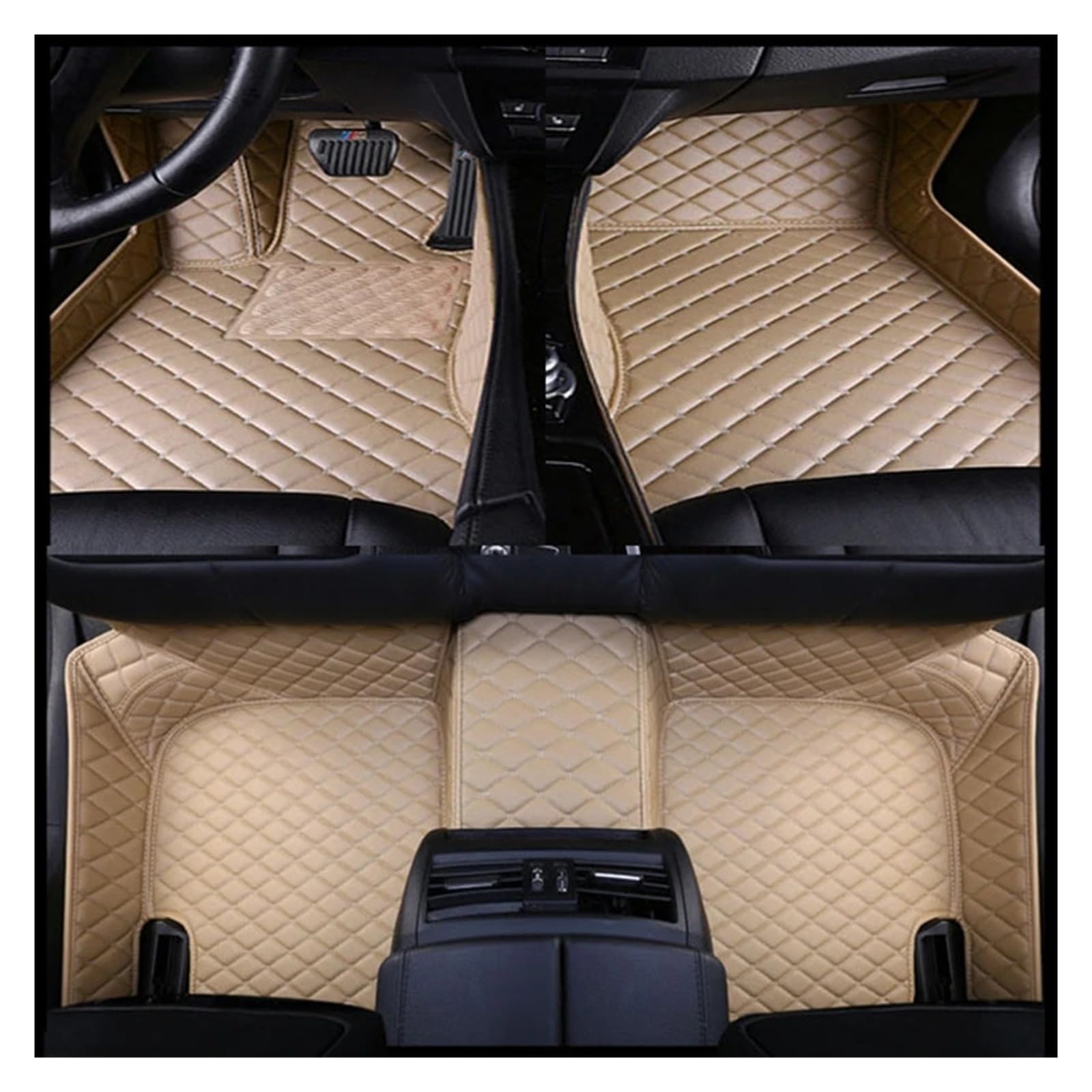 Gummimatten Auto Anpassung Auto Fußmatten Pedal Pads Spezielle Künstliche Leder Teppich Für KIA Sportage 2 3 4 5 2004-2023 Autofußmatten-Set(13,2004-2010) von EGUIAS