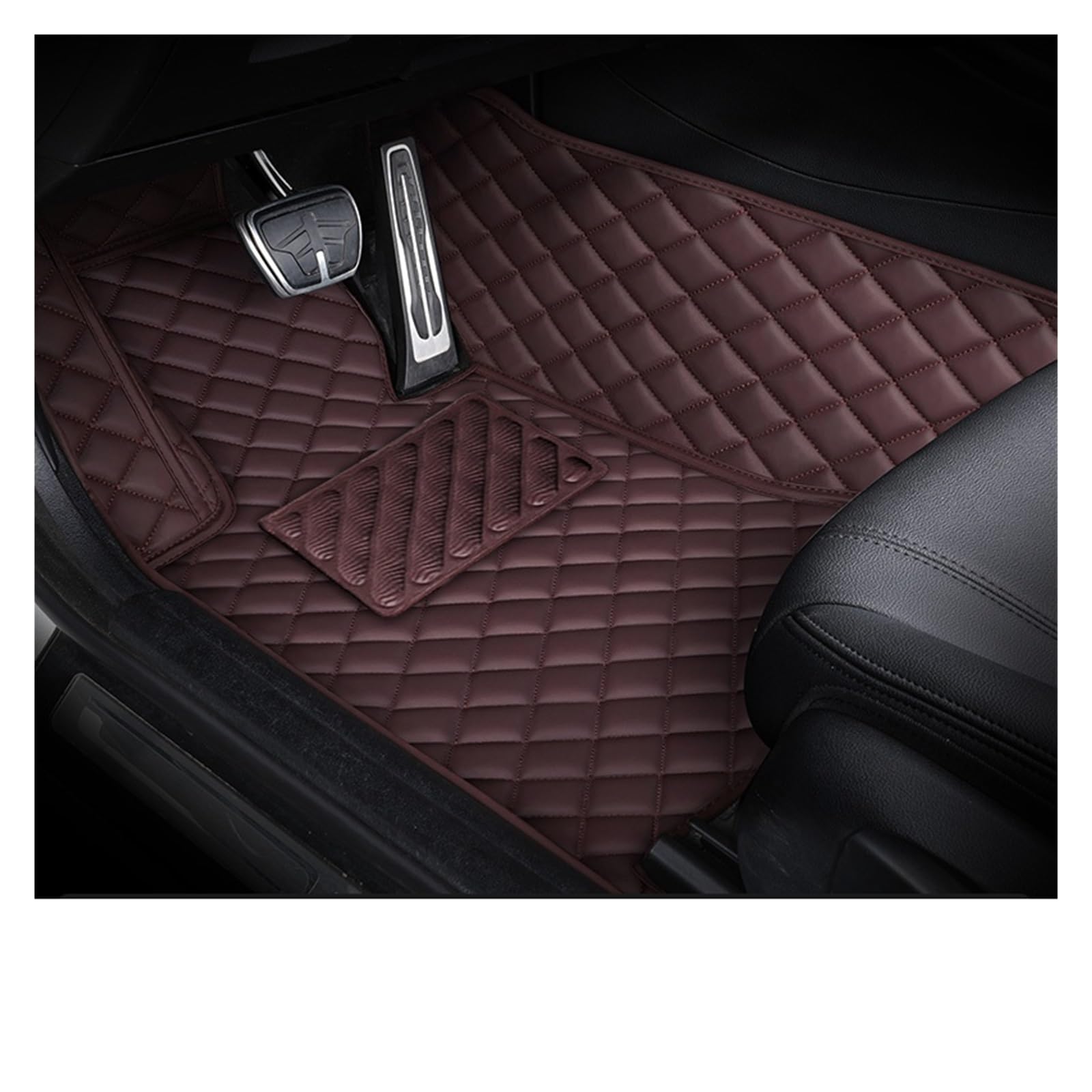 Gummimatten Auto Anpassung Auto Fußmatten Pedal Pads Spezielle Künstliche Leder Teppich Für KIA Sportage 2 3 4 5 2004-2023 Autofußmatten-Set(Brown 1pcs,2023) von EGUIAS