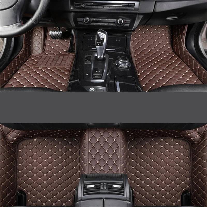 Gummimatten Auto Anpassung Auto Fußmatten Pedal Pads Spezielle Künstliche Leder Teppich Für KIA Sportage 2 3 4 5 2004-2023 Autofußmatten-Set(Coffee,2023 Hybrid) von EGUIAS