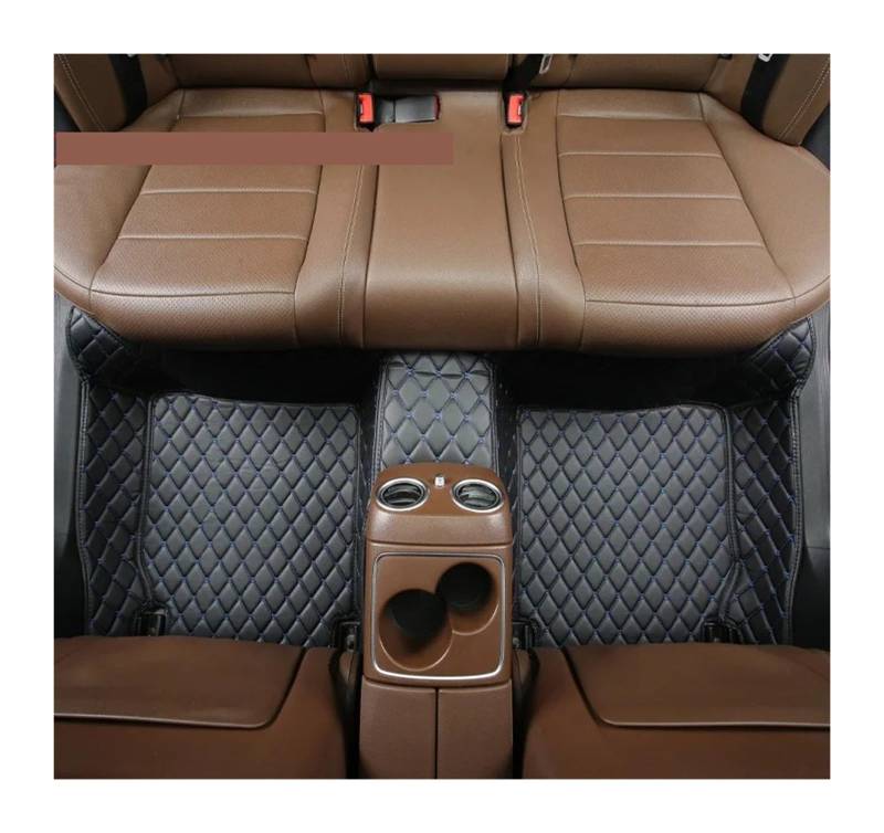 Gummimatten Auto Auto-Bodenmatte für Mazda Cx5 2017 2018 2019 2020 2021 2022 2023 2024, Diamant-Design, rutschfest, luxuriös, 1 Stück Autofußmatten-Set(Back Row-Black Blue) von EGUIAS