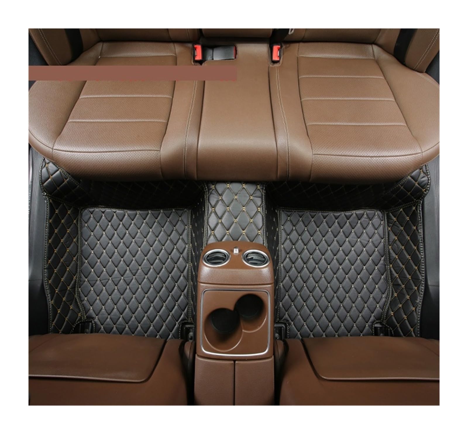 Gummimatten Auto Auto-Bodenmatte für Mazda Cx5 2017 2018 2019 2020 2021 2022 2023 2024, Diamant-Design, rutschfest, luxuriös, 1 Stück Autofußmatten-Set(Back Row-Black Gold) von EGUIAS