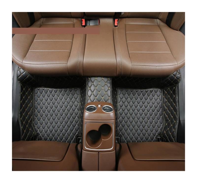 Gummimatten Auto Auto-Bodenmatte für Mazda Cx5 2017 2018 2019 2020 2021 2022 2023 2024, Diamant-Design, rutschfest, luxuriös, 1 Stück Autofußmatten-Set(Back Row-Black Gold) von EGUIAS