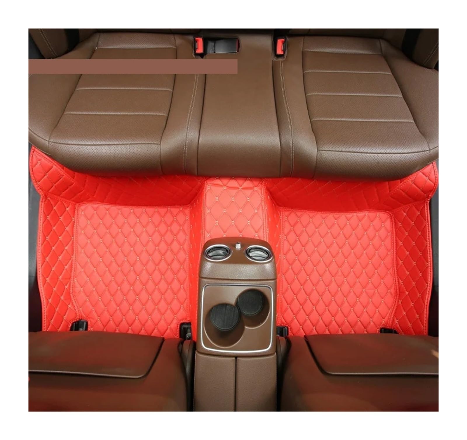 Gummimatten Auto Auto-Bodenmatte für Mazda Cx5 2017 2018 2019 2020 2021 2022 2023 2024, Diamant-Design, rutschfest, luxuriös, 1 Stück Autofußmatten-Set(Back Row-Red) von EGUIAS